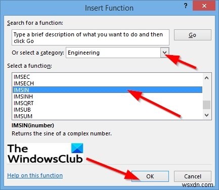 MicrosoftExcelでIMSIN関数を使用する方法 