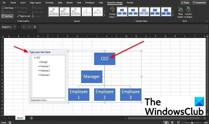 MicrosoftExcelで組織図を作成する方法 