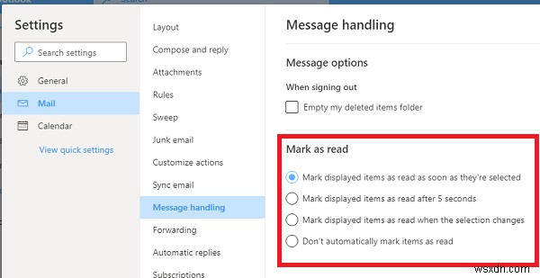 Outlookの電子メールは、読んだ後も未読のままです 
