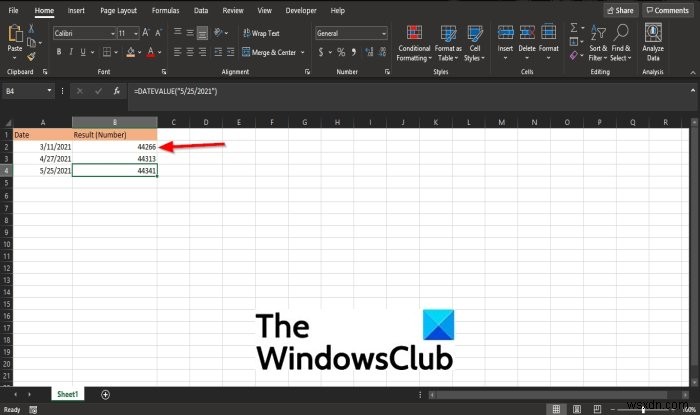 MicrosoftExcelでDATEVALUE関数を使用する方法 