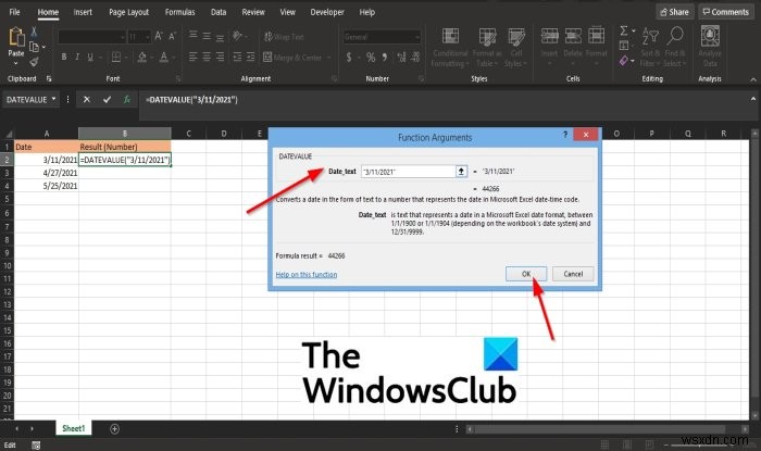 MicrosoftExcelでDATEVALUE関数を使用する方法 