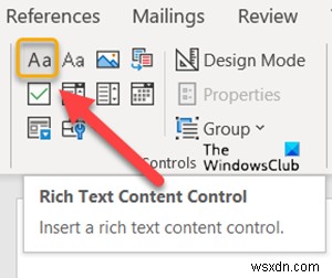 MicrosoftWordでコンテンツコントロールを追加および変更する方法 
