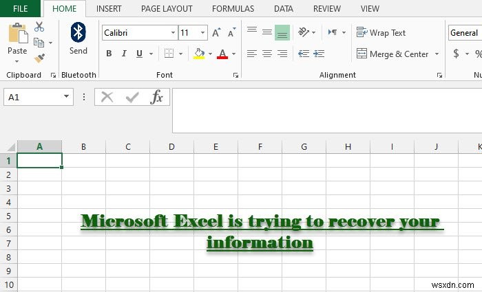 MicrosoftExcelはあなたの情報を回復しようとしています 