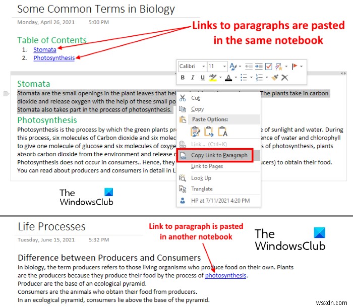 OneNoteでリンクを作成する方法 