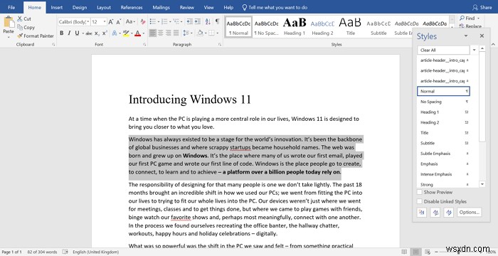 MicrosoftWordですべてのフォーマットを削除する方法 