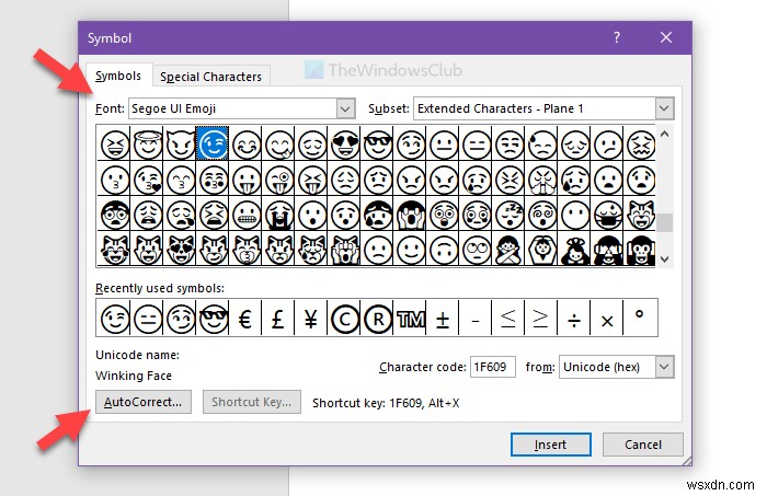 Officeアプリで絵文字のキーボードショートカットを作成する方法 