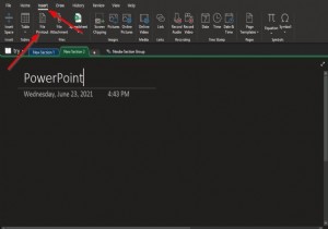 PowerPointファイルをOneNoteにインポートする方法 