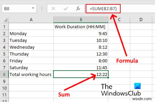 MicrosoftExcelで時間を加算または合計する方法 