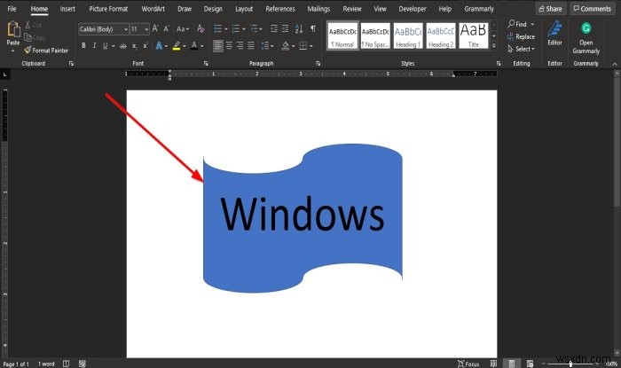 MicrosoftWordで図形にテキストを挿入する方法 