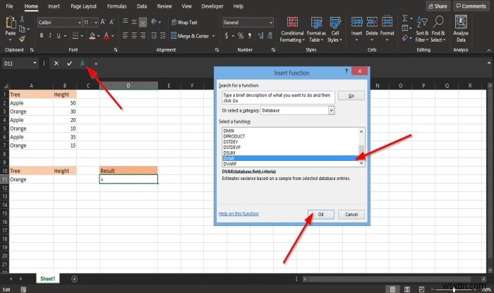 MicrosoftExcelでDVAR関数を使用する方法 