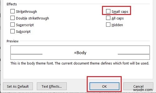 MicrosoftWordでスモールキャップスを行う方法 