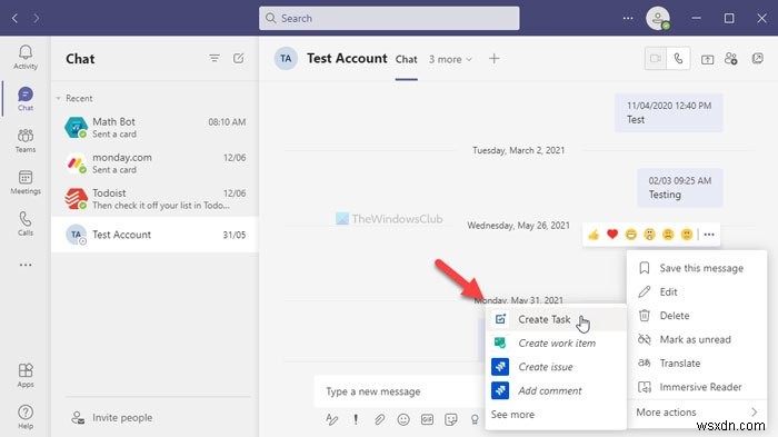 MicrosoftTeamsチャットをMicrosoftToDoタスクに変換する方法 