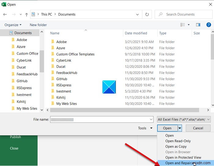 ファイル形式または拡張子が無効なため、Excelでファイルを開くことができません 