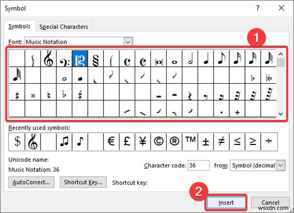 MicrosoftWordに音符と記号を挿入する方法 