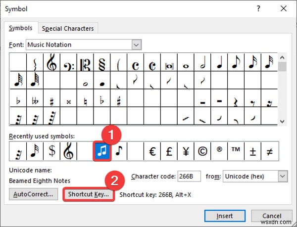 MicrosoftWordに音符と記号を挿入する方法 