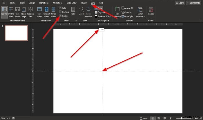 PowerPointスライドにガイドを追加する方法 