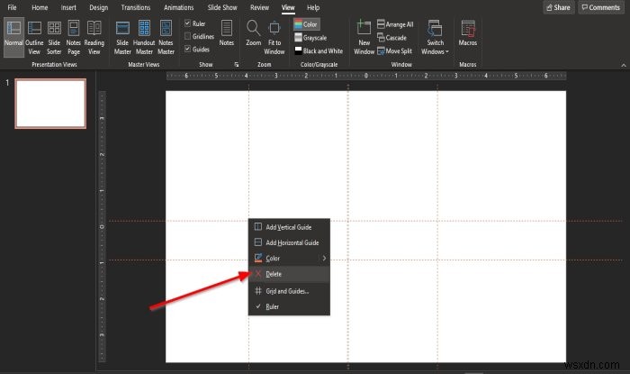 PowerPointスライドにガイドを追加する方法 