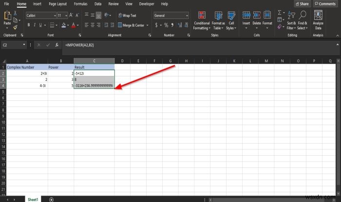 MicrosoftExcelでIMPOWER関数を使用する方法 