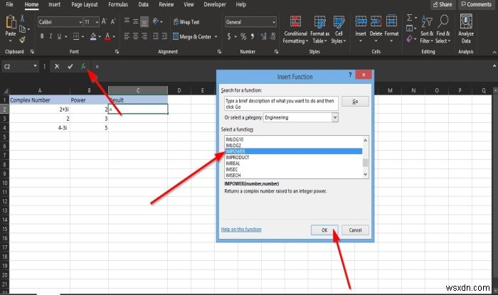 MicrosoftExcelでIMPOWER関数を使用する方法 