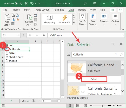 MicrosoftExcelで自動データ型機能を使用する方法 