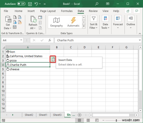 MicrosoftExcelで自動データ型機能を使用する方法 