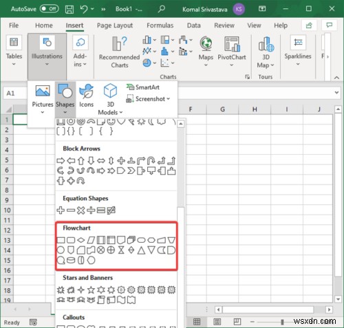 MicrosoftExcelでフローチャートを作成する方法 