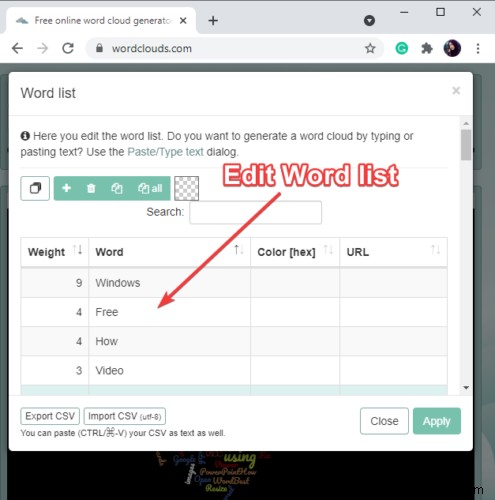 MicrosoftExcelでWordCloudを作成する方法 