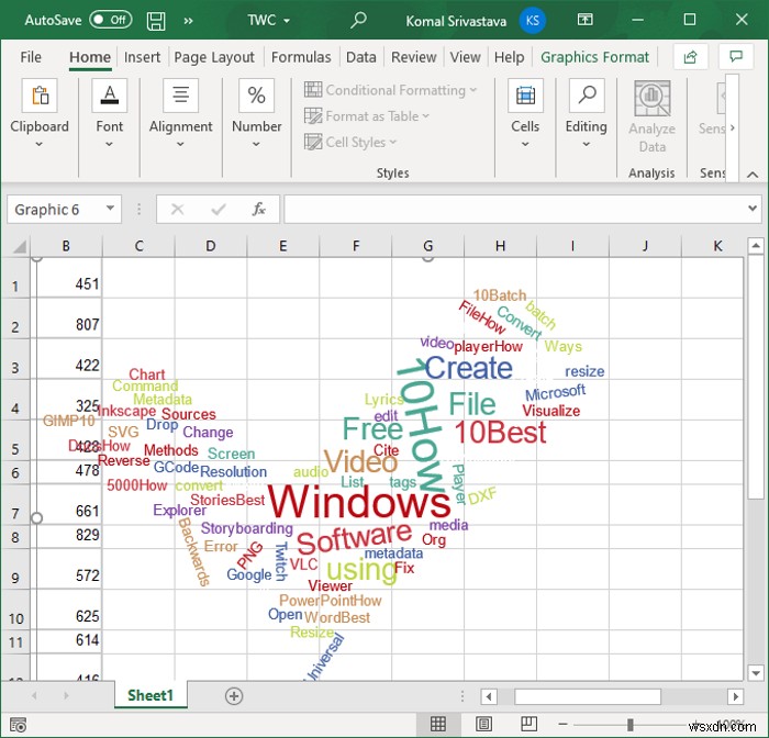 MicrosoftExcelでWordCloudを作成する方法 