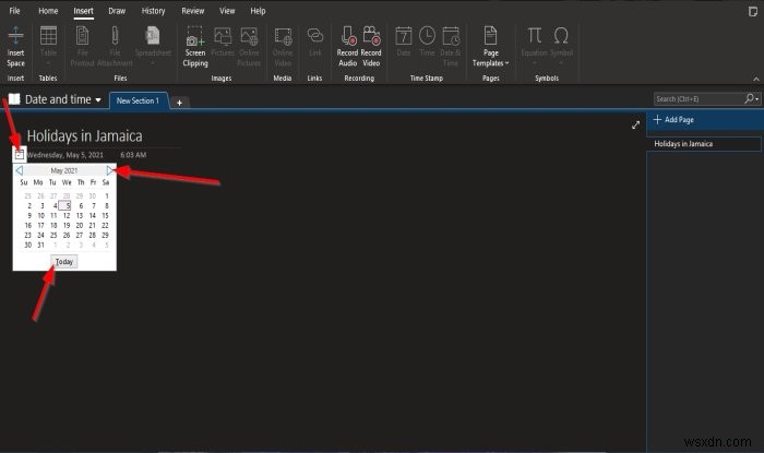 OneNoteに日付と時刻を追加する方法 