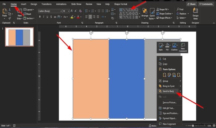 PowerPointで画像を分割する分割効果を作成する方法 