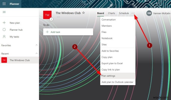 Web用のMicrosoftPlannerで背景またはテーマを変更する方法 