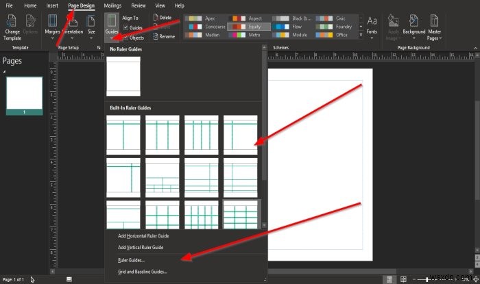 Publisherのレイアウトガイドとは何ですか？その使用方法は？ 