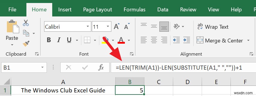 MicrosoftExcelで単語を数える方法 