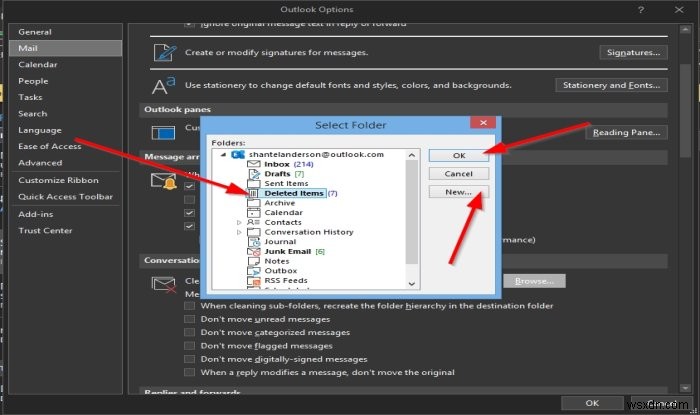 Outlookの会話のクリーンアップ設定を変更する方法 