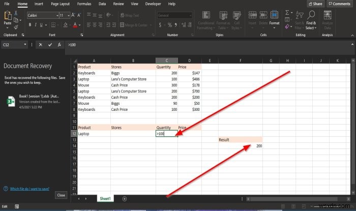 MicrosoftExcelでDPRODUCT関数を使用する方法 