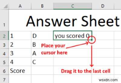 MicrosoftExcelで自動クイズを作成する方法 