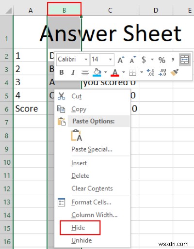 MicrosoftExcelで自動クイズを作成する方法 