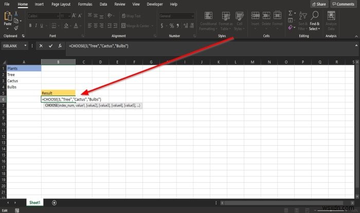 MicrosoftExcelでCHOOSE関数を使用する方法 