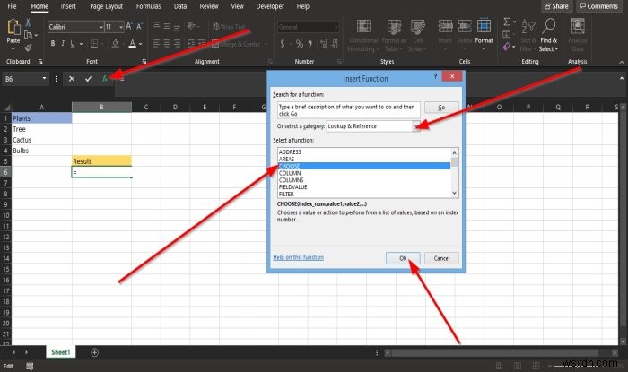 MicrosoftExcelでCHOOSE関数を使用する方法 