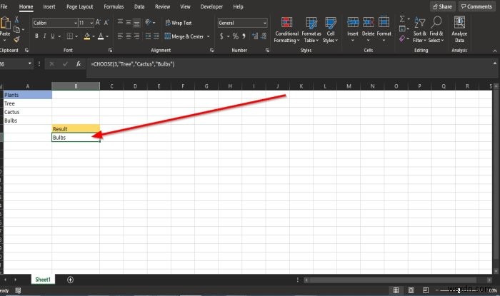 MicrosoftExcelでCHOOSE関数を使用する方法 