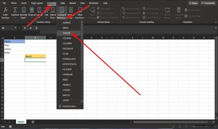 MicrosoftExcelでCHOOSE関数を使用する方法 