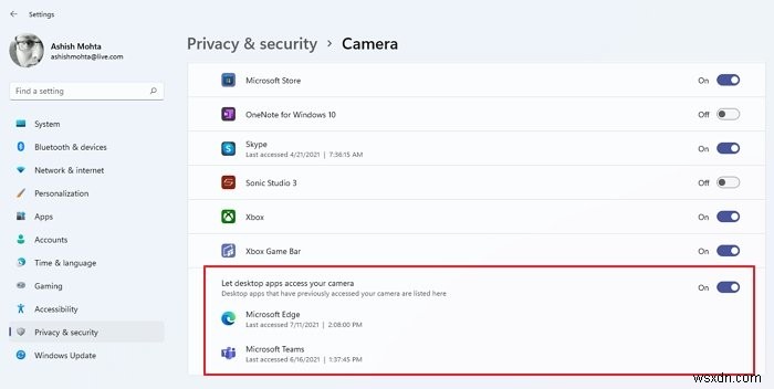 Microsoft Teams Cameraがグレー表示されているか、機能していない 