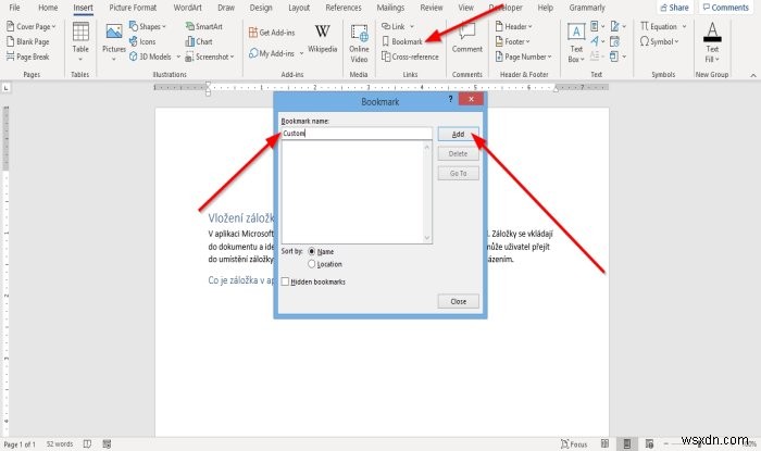 Microsoft Wordでブックマークを作成、挿入、移動する方法 