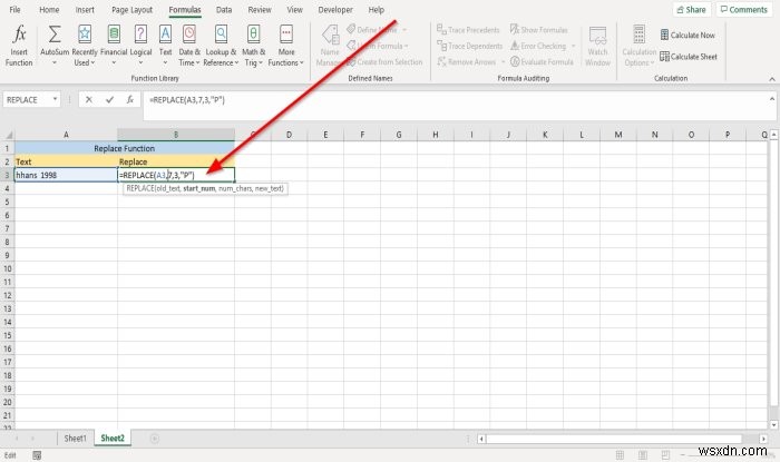 MicrosoftExcelで置換および置換関数を使用する方法 