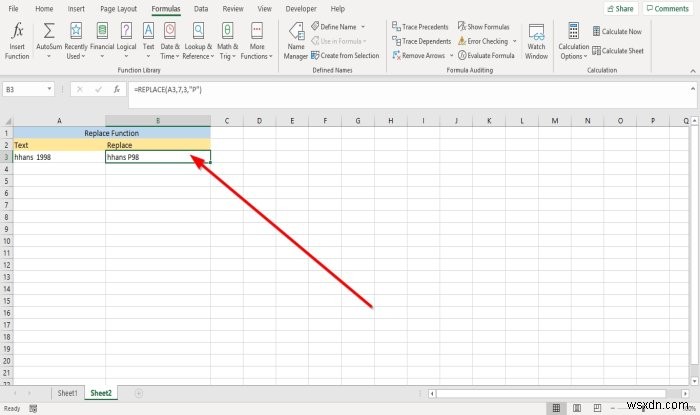 MicrosoftExcelで置換および置換関数を使用する方法 