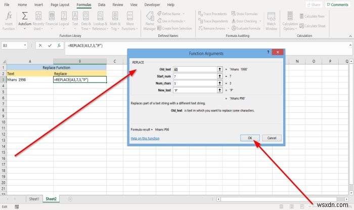 MicrosoftExcelで置換および置換関数を使用する方法 