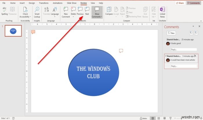 MicrosoftPowerPointスライドにコメントを追加する方法 