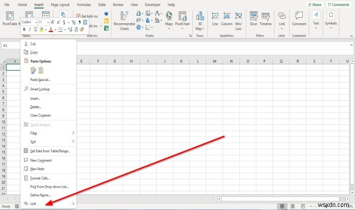Excelで既存のファイルのハイパーリンクを作成する方法 