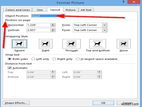 MicrosoftPublisherで位置オブジェクトを使用して画像を配置する方法 