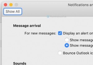 Outlookの通知がMacで機能しない 